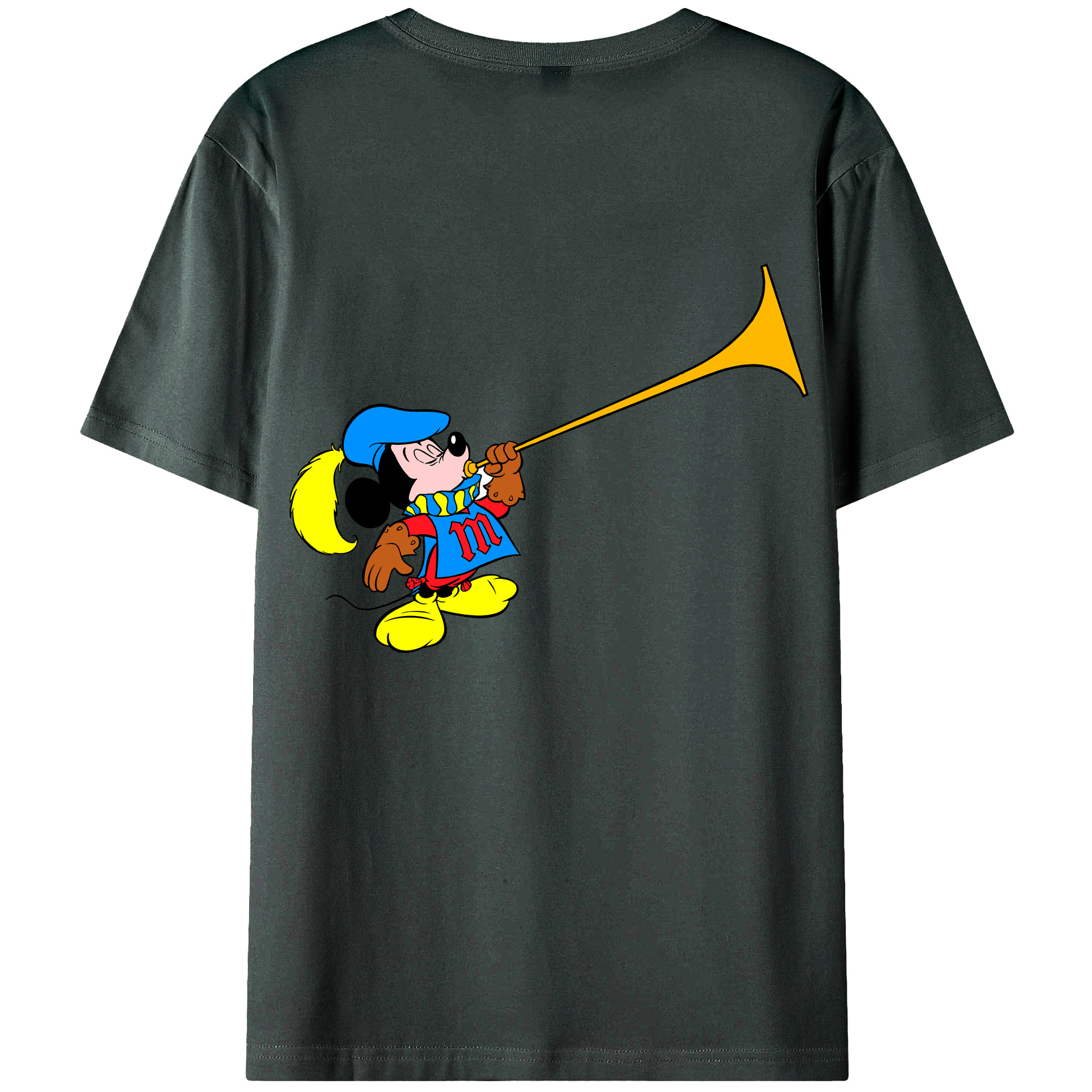 ミッキーマウス Mickey Mouse 綿100％ メンズ半袖Tシャツ（バックプリント） 通気性